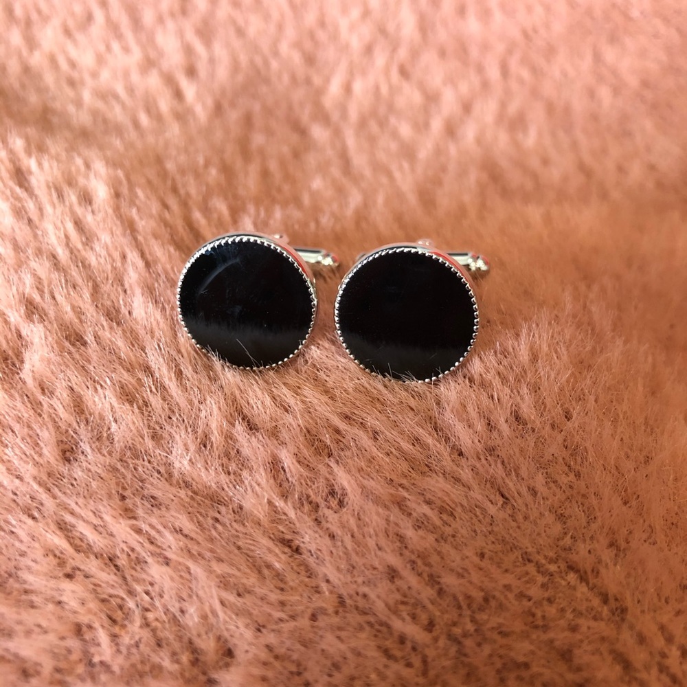Cufflinks - black stone